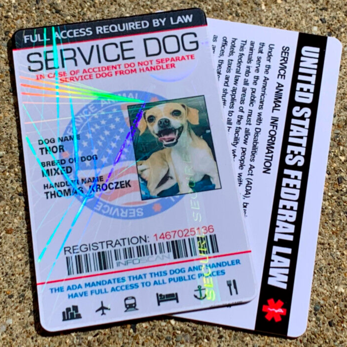 Holographic Custom Service Dog ID Badge – Personalized Assistance Dog Card