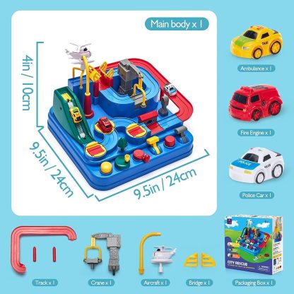 Magnetic Car & Airplane Track Toy for Boys Age 3-8 – Ambulance Vehicle Playset Gift - Image 4