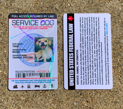 Holographic Custom Service Dog ID Badge – Personalized Assistance Dog Card - Image 2
