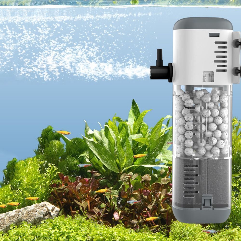 3-in-1 Aquarium Filter Pump – Circulating Water Pump with Oxygenation & Removable Filter for Fish Tanks