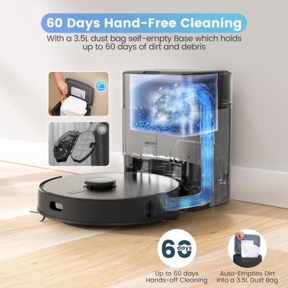 AIRROBO Self-Emptying Robot Vacuum and Mop – 180-Min Runtime with Smart Home Mapping & App Control - Image 4