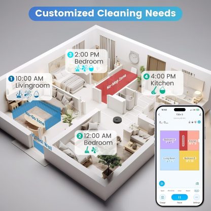 AIRROBO Self-Emptying Robot Vacuum and Mop – 180-Min Runtime with Smart Home Mapping & App Control - Image 5