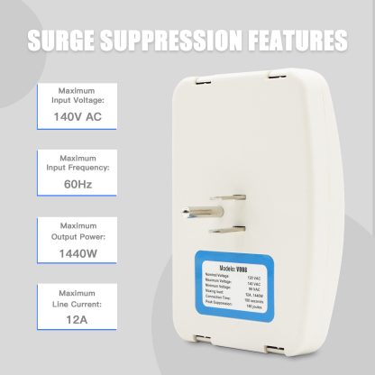 120V Appliance Surge Protector for Refrigerator – US Voltage Brownout Power Surge Protection Plug - Image 2